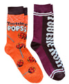 TOOTSIE ROLL & TOOTSIE POPS Men’s 2 Pair Of HALLOWEEN Socks With SPIDER WEBS - Novelty Socks And Slippers