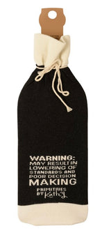 PRIMITIVES BY KATHY ALCOHOL BOTTLE SOCK ‘EXERCISE MAKES YOU LOOK BETTER NAKED BUT THEN AGAIN SO DOES WINE YOUR CHOICE’ - Novelty Socks And Slippers