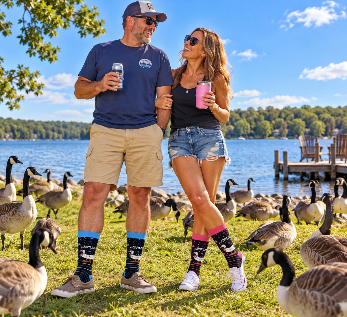BORN TO DILLY DALLY Men’s Goose Socks GROOVY THINGS Brand - Novelty Socks And Slippers