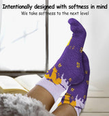 HAUNTED HOTEL Ladies Soft Cozy Halloween Socks WORLD’S SOFTEST SOCKS Brand - Novelty Socks And Slippers