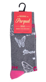PARQUET Brand Ladies BREAST CANCER AWARENESS Socks ‘Faith’, ‘Hope - Novelty Socks And Slippers