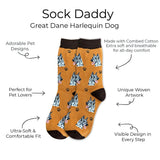 HARLEQUIN GREAT DANE Dog Adult Unisex Socks SOCK DADDY Brand By E&S Pets - Novelty Socks And Slippers