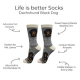 BLACK DACHSHUND Dog Adult Unisex Socks By E&S Pets Choose Style