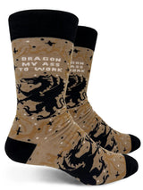 DRAGON MY ASS TO WORK Men’s Socks GROOVY THINGS Brand - Novelty Socks And Slippers