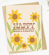 Sunflower Birthday Greeting Card HAPPY BIRTHDAY *Made In The USA! - Novelty Socks And Slippers