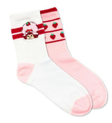 STRAWBERRY SHORTCAKE Ladies 2 Pair Of Socks STRAWBERRIES All Over