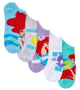 DISNEY THE LITTLE MERMAID Ladies 5 Pair Of No Show Socks With FLOUNDER - Novelty Socks And Slippers