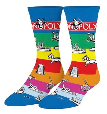 MONOPOLY GAME PIECES Adult Unisex Socks (CHOOSE SIZE) COOL SOCKS Brand
