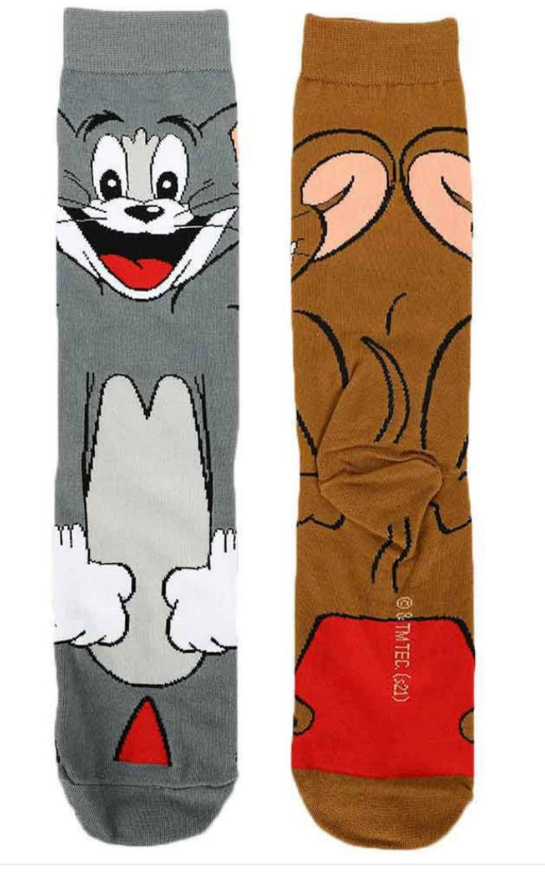 TOM & JERRY Men’s 360 Crew Socks BIOWORLD Brand - Novelty Socks And Slippers