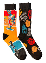 LOONEY TUNES Men’s 2 Pair Of SPACE JAM Socks TAZ, TWEETY, BUGS, MARVIN