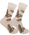 GREAT HORNED OWL Adult Unisex Socks FUNATIC Brand Owls All Over - Novelty Socks And Slippers