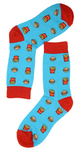 PARQUET Brand Ladies CHEESEBURGER & FRENCH FRIES Socks - Novelty Socks And Slippers