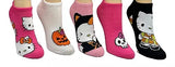 Sanrio HELLO KITTY Ladies HALLOWEEN 5 Pair Of No Show Socks HELLO KITTY IN CAT COSTUME - Novelty Socks And Slippers