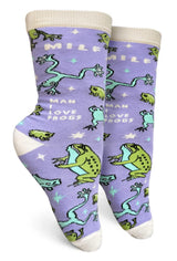 GROOVY THINGS Co. Brand Ladies MILF Socks Man I Love Frogs - Novelty Socks And Slippers