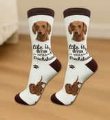 RED DACHSHUND Dog Adult Unisex Socks By E&S Pets Choose Style