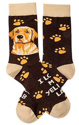 PRIMITIVES BY KATHY Unisex ‘I LOVE MY YELLOW LAB’ Dog Socks - Novelty Socks for Less
