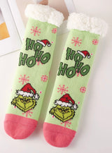 THE GRINCH Ladies Sherpa Lined Gripper Bottom Slipper Socks (Choose Style) - Novelty Socks And Slippers