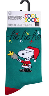 PEANUTS Unisex CHRISTMAS Socks ‘SNOOPY CLAUS’ COOL SOCKS Brand 'HO HO HO' - Novelty Socks And Slippers