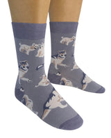 GRAY WOLF Adult Unisex Socks FUNATIC Brand Wolves All Over - Novelty Socks And Slippers