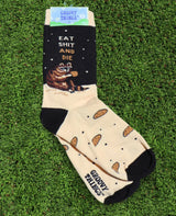 GROOVY THINGS Brand Ladies RACOON Socks ‘EAT SHIT & DIE’ - Novelty Socks And Slippers