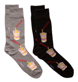 RAMEN NOODLE SOUP Men's 2 Pair Socks FOOZYS BRAND