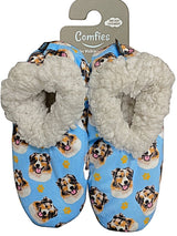 COMFIES BRAND Ladies AUSTRALIAN SHEPHERD Non-Skid Slippers - Novelty Socks for Less