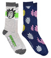 RICK AND MORTY Men's 2 Pair OF Socks ‘RIGGITY WRECKED’ - Novelty Socks And Slippers