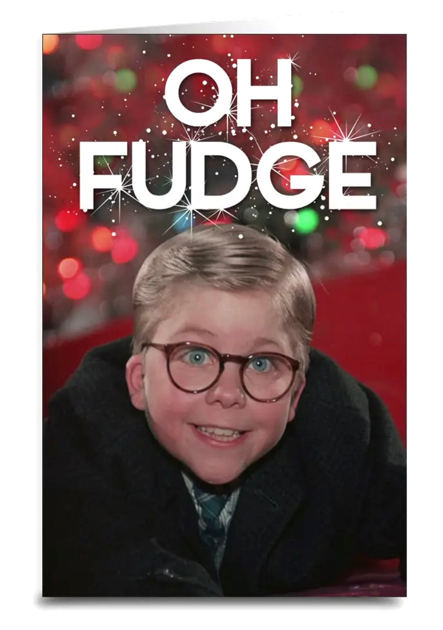 A CHRISTMAS STORY Movie Sassy Christmas Greeting Card ‘OH FUDGE’ - Novelty Socks And Slippers