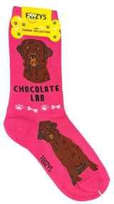 FOOZYS Brand Ladies CHOCOLATE LABRADOR RETRIEVER Dog Socks - Novelty Socks And Slippers