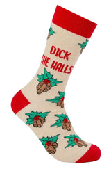 URBAN ECCENTRIC Unisex DICKS With HOLLY LEAVES CHRISTMAS Socks DICK THE HALLS - Novelty Socks And Slippers