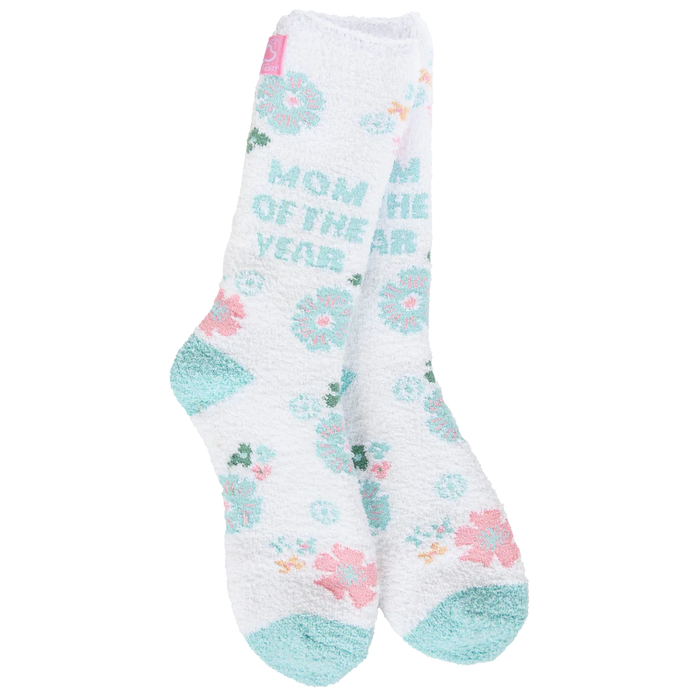 MOM OF THE YEAR Ladies Soft Cozy Socks WORLD’S SOFTEST SOCKS Brand - Novelty Socks And Slippers