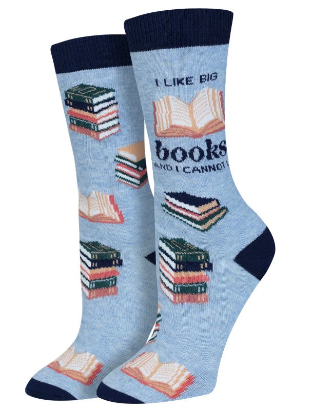 SOCK HARBOR Brand Ladies BOOKS Socks I LIKE BIG BOOKS AND I CANNOT LIE - Novelty Socks And Slippers