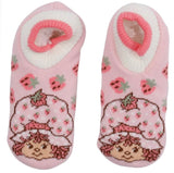 STRAWBERRY SHORTCAKE Ladies Shortie Gripper Bottom Slipper Socks - Novelty Socks And Slippers