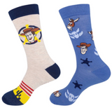 Disney’s TOY STORY 4 Men’s 2 Pair Socks SHERIFF WOODY & BULLSEYE - Novelty Socks And Slippers