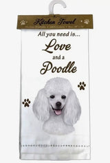 ALL YOU NEED IS LOVE & A DOG Kitchen Tea Towel By E&S Pets (Choose Breed)