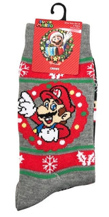 SUPER MARIO MEN’S 2 PAIR CHRISTMAS LUIGI & TOAD - Novelty Socks And Slippers