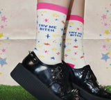 TRY ME BITCH Ladies Socks GROOVY THINGS Brand