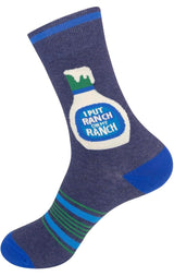 I PUT RANCH ON MY RANCH Adult Unisex Socks FUNATIC Brand - Novelty Socks And Slippers