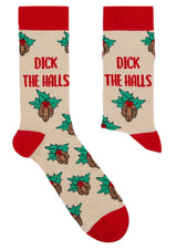 URBAN ECCENTRIC Unisex DICKS With HOLLY LEAVES CHRISTMAS Socks DICK THE HALLS - Novelty Socks And Slippers