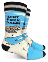 GROOVY THINGS CO Brand Men’s SHIT FUCK DAMN Socks - Novelty Socks And Slippers