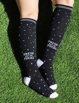 FRESH OUT OF FUCKS Ladies 15-20 mmHg Compression Socks GROOVY THINGS Brand - Novelty Socks And Slippers