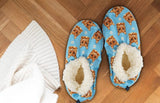 COMFIES BRAND Ladies TABBY CAT (ORANGE) Non-Skid SLIPPERS - Novelty Socks And Slippers