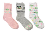 STAR WARS Ladies 3 Pair Of EASTER BABY YODA Socks ‘EGG-CITED’ WITH EASTER EGGS - Novelty Socks And Slippers