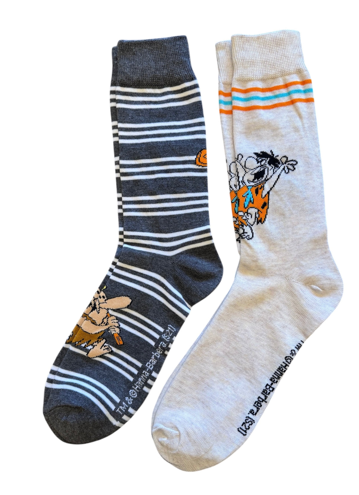 THE FLINTSTONES Men’s 2 Pair Of FRED & BARNEY Socks - Novelty Socks And Slippers