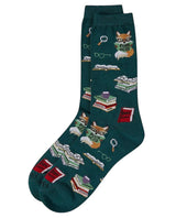 BOOK NERD Ladies Socks MeMoi Brand SLY FOX & BOOKS - Novelty Socks And Slippers