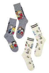 PEANUTS GANG Men’s 2 Pair Of Socks LINUS, SCHROEDER, FRANKLIN, LUCY, CHARLIE BROWN