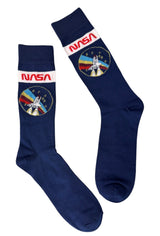NASA Men's SPACE SHUTTLE Socks NASA WORM LOGO - Novelty Socks And Slippers