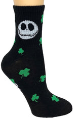 DISNEY NIGHTMARE BEFORE CHRISTMAS Ladies 2 Pair of ST. PATRICKS DAY Socks With JACK & SALLY ‘CHARMER’ - Novelty Socks And Slippers