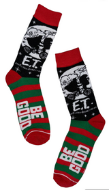 E.T. THE EXTRA TERRESTRIAL Men’s CHRISTMAS Socks ‘BE GOOD’ BIOWORLD Brand - Novelty Socks And Slippers