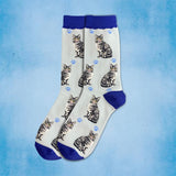 SILVER GRAY TABBY CAT Adult Unisex Socks By E&S Pets Choose Style